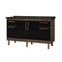 Ver imagem 1 de Gabinete de Cozinha Avelato 4 Portas Armário de Pia 144cm:Avelato/Preto
