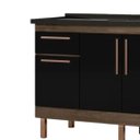 Ver imagem 2 de Gabinete de Cozinha Avelato 4 Portas Armário de Pia 144cm:Avelato/Preto