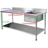 Bancada / Mesa Pia Em Aço Inox com Uma Cuba (56x34x14) A Direita E Prateleira (100x60x85) - 2