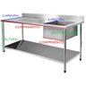 Bancada / Mesa Pia Em Aço Inox com Uma Cuba (56x34x14) A Direita E Prateleira (140x60x85) - 2