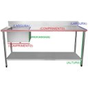 Ver imagem 2 de Bancada / Mesa Pia Em Aço Inox com Uma Cuba (56x34x14) A Esquerda E Prateleira (170x60x85)
