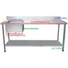 Bancada / Mesa Pia Em Aço Inox com Uma Cuba (56x34x14) A Esquerda E Prateleira (170x60x85) - 2