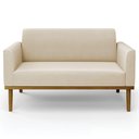 Ver imagem 2 de Sofá Namoradeira e 2 Poltronas Base Madeira Castanho Maressa Suede Bege