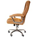 Ver imagem 3 de Cadeira Escritório Presidente Spring Oslo Domann Design Revestimento PU Camel Marrom Base Metal