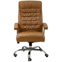 Ver imagem 2 de Cadeira Escritório Presidente Spring Oslo Domann Design Revestimento PU Camel Marrom Base Metal