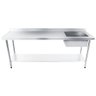 Bancada / Mesa Pia Em Aço Inox com Uma Cuba (50x40x25) A Direita E Prateleira (180x60x85) - 1