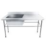 Bancada / Mesa Pia Em Aço Inox com Uma Cuba (50x40x25) A Esquerda (100x60x85) - 1