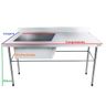Bancada / Mesa Pia Em Aço Inox com Uma Cuba (50x40x25) A Esquerda (100x60x85) - 2