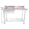 Bancada / Mesa Pia Em Aço Inox com Uma Cuba (50x40x25) A Esquerda E Prateleira (100x60x85) - 2