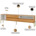 Ver imagem 3 de Rack para Sala de Estar Tv 60 Pol 224cm Industrial Sorah D03 Freijó Off White - Lyam Decor
