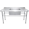 Bancada / Mesa Pia Em Aço Inox com Uma Cuba (50x40x25) Ao Centro (110x60x85) - 1