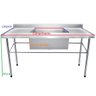 Bancada / Mesa Pia Em Aço Inox com Uma Cuba (50x40x25) Ao Centro (110x60x85) - 2