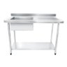 Bancada / Mesa Pia Em Aço Inox com Uma Cuba (50x40x25) A Esquerda E Prateleira (140x60x85) - 1