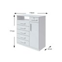 Ver imagem 2 de Cômoda de Quarto da Vinci New C/ 1 Porta 1 Nicho e 6 Gavetas Branco - Lopas