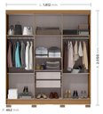 Ver imagem 4 de Guarda Roupa Casal 6 Portas 2 Gavetas com Pés Lyon Yescasa Cinamomo
