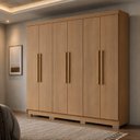 Ver imagem 1 de Guarda Roupa Casal 6 Portas 2 Gavetas com Pés Lyon Yescasa Cinamomo