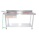 Ver imagem 2 de Bancada / Mesa Pia Em Aço Inox com Uma Cuba (50x40x25) A Esquerda E Prateleira (150x60x85)