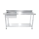 Ver imagem 1 de Bancada / Mesa Pia Em Aço Inox com Uma Cuba (50x40x25) A Esquerda E Prateleira (150x60x85)