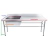 Bancada / Mesa Pia Em Aço Inox com Uma Cuba (50x40x25) A Esquerda (160x60x85) - 2