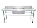 Ver imagem 1 de Bancada / Mesa Pia Em Aço Inox com Uma Cuba (50x40x25) Ao Centro (160x60x85)