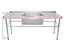 Ver imagem 2 de Bancada / Mesa Pia Em Aço Inox com Uma Cuba (50x40x25) Ao Centro (160x60x85)
