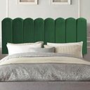 Ver imagem 1 de Painel Estofado Alanis Queen Size Madeira Maciça Suede Verde Musgo Gat Magazine