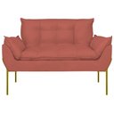 Ver imagem 5 de Poltrona Sofá Luxo Base Metal Dourado Recepção Escritório Cor:rosa