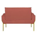 Ver imagem 2 de Poltrona Sofá Luxo Base Metal Dourado Recepção Escritório Cor:rosa