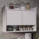 Ver imagem 2 de Armário Aéreo para Cozinha 2 Portas Lia M05 Branco - Inoviza