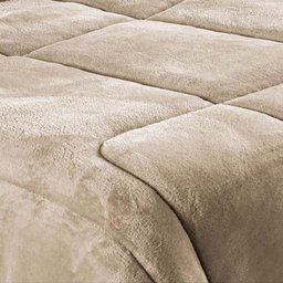 Coberdrom Allure Queen Dupla Face Manta Plush + Malha 1 Peça - Cáqui - 3