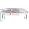 Bancada / Mesa Pia Em Aço Inox com Duas Cubas (50x40x25) A Esquerda (170x60x85) - 2