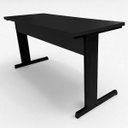 Ver imagem 2 de Mesa Escrivaninha Office Tampo Grosso Industrial 1,50m Preto