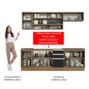 Ver imagem 6 de Armário de Cozinha Completa 240cm Rustic Preto Glamy Madesa 03