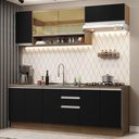 Ver imagem 1 de Armário de Cozinha Completa 240cm Rustic Preto Glamy Madesa 03