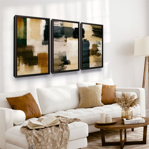 Quadro Decorativo Abstrato Terracota para Quarto Sala