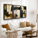 Ver imagem 1 de Quadro Decorativo Abstrato Terracota para Quarto Sala