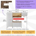 Ver imagem 3 de Armário de Cozinha Compacta com Balcão para Pia e Paneleiro Paris Multimóveis Mp2229 Rustic/