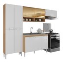 Ver imagem 2 de Armário de Cozinha Compacta com Balcão para Pia e Paneleiro Paris Multimóveis Mp2229 Rustic/
