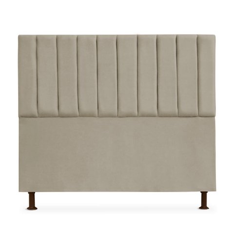 Cabeceira Cancun para Cama Box Casal 140cm Suede - Ecotec Decor:Bege