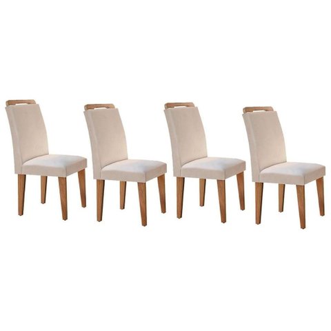 Kit 4 Cadeiras Sala Jantar Athenas 4 Un Imbuia -capuccino/suede Creme - Rufato