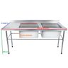 Bancada / Mesa Pia Em Aço Inox com Duas Cubas (50x40x25) A Direita (140x60x85) - 2