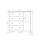 Ver imagem 2 de Cômoda 1 Porta 4 Gavetas Luna - Moveis Peroba Amendoa/branco