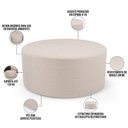 Ver imagem 3 de Puff Redondo Orgânico para Living 90cm Lola W01 Bouclê Creme - Lyam Decor