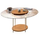 Ver imagem 1 de Mesa de Centro para Sala Redonda Tampo Vidro Pés Aço Allure B01 Cinamomo - Lyam Decor