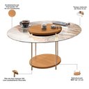Ver imagem 3 de Mesa de Centro para Sala Redonda Tampo Vidro Pés Aço Allure B01 Cinamomo - Lyam Decor
