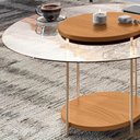 Ver imagem 5 de Mesa de Centro para Sala Redonda Tampo Vidro Pés Aço Allure B01 Cinamomo - Lyam Decor