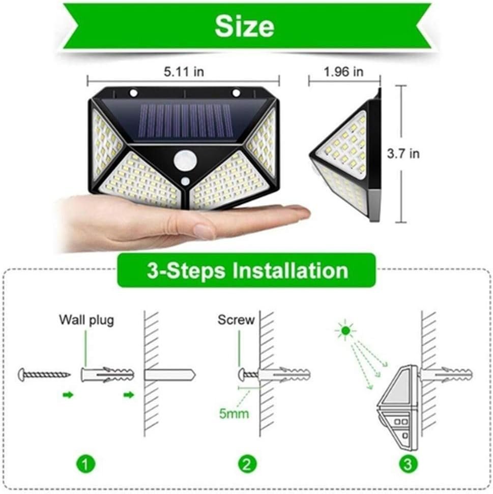 Luminária Solar Arandela Parede Sensor Presença Luz Led - 4