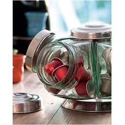 Baleiro Giratório Vidro 28 Cm 5 Potes Transparente Expositor Bomboniere Balas Doces Cap. 2.5 Litros - 4