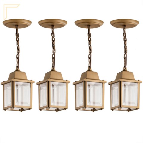 4 Pendente Retro Ouro Velho Colonial Resistente a Maresia Acl96