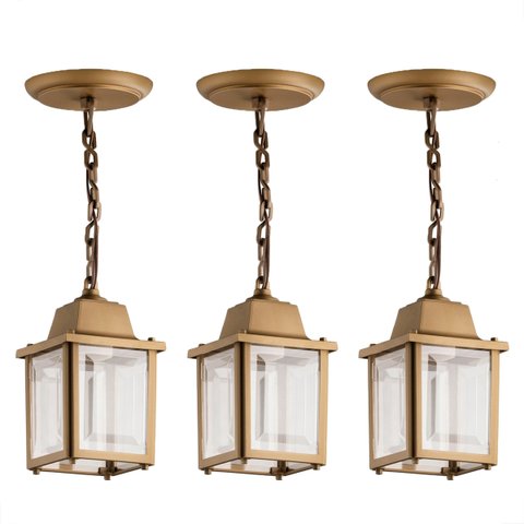 3 Pendente Externo Colonial Ouro Velho Vintage Pergolado Acl96